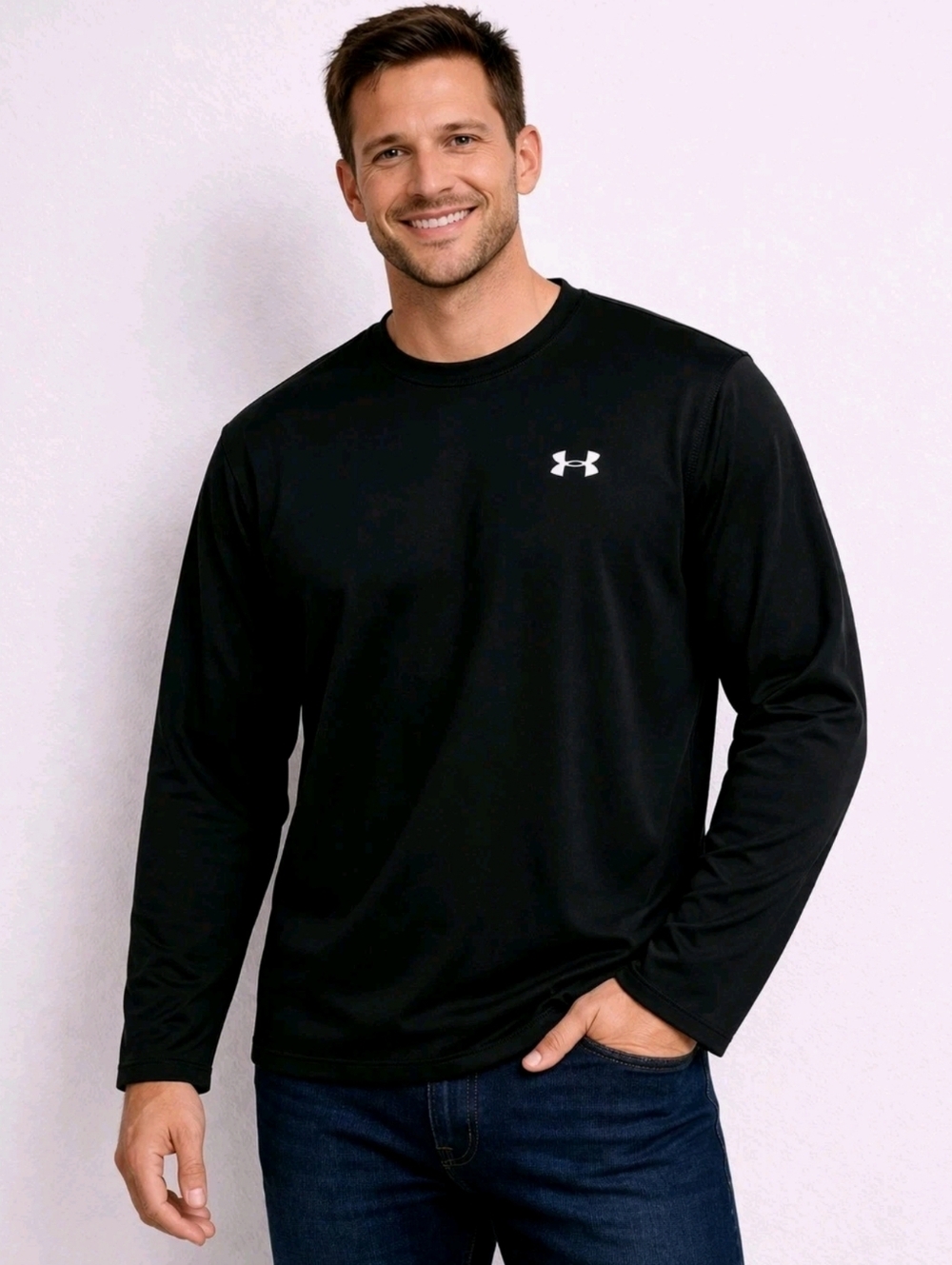 Under Armour Shirt Mens XL Black Long Sleeve Top Logo